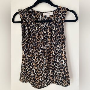 Cheetah Print Sleeveless Blouse